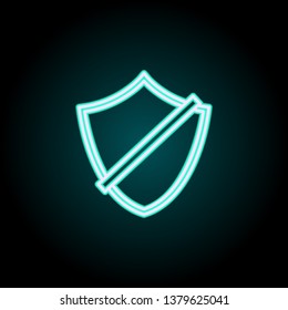 disconnection of the shield neon icon. Elements of Virus, antivirus set. Simple icon for websites, web design, mobile app, info graphics