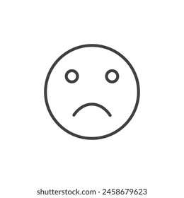 Unzufriedenheit Gesicht Icon Set. Unhappy Emoji Vektorgrafik Symbol. Symbol für traurigen Ausdruck.