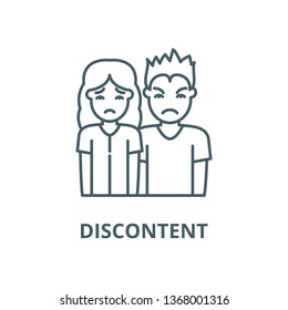 Discontent line icon, vector. Discontent outline sign, concept symbol, flat illustration
