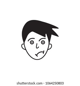 discontent on the face icon. Element of human emotions elements illustration. Premium quality graphic design icon. Signs and symbols collection icon for websites, web design on white background