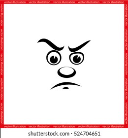 discontented face icon vector EPS 10, abstract sign flat design,  illustration modern isolated badge for website or app - stock info graphics
