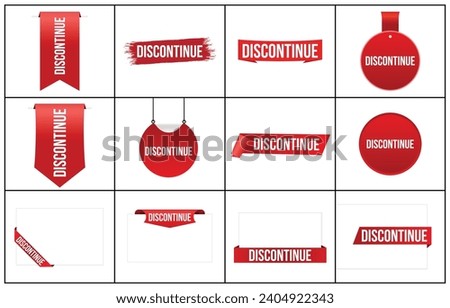 Discontinue banner design. Discontinue icon. Flat style vector illustration.