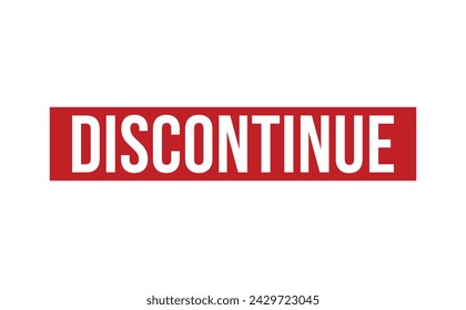 Discontinue Red Rubber Stamp vector design.