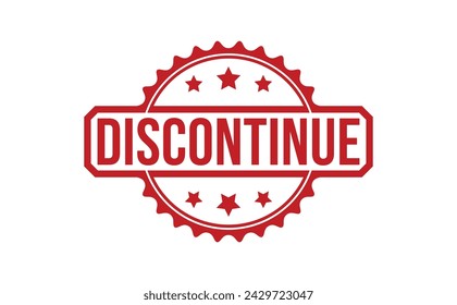Discontinue Red Rubber Stamp vector design.