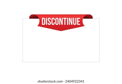 Discontinue red vector banner illustration isolated on white background