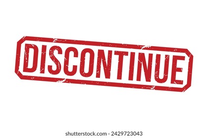 Discontinue stamp red rubber stamp on white background. Discontinue stamp sign. Discontinue stamp.