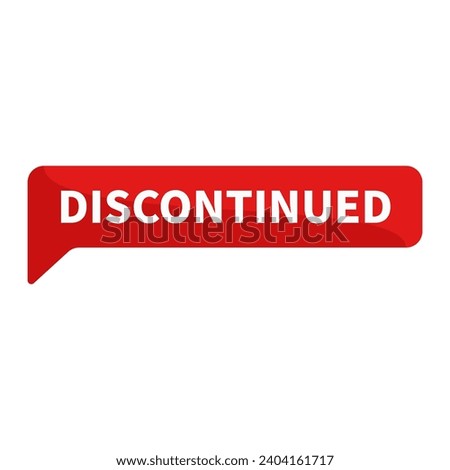 Discontinued In Red Rectangle Shape For Sale Promotion Business Marketing Information Social Media

