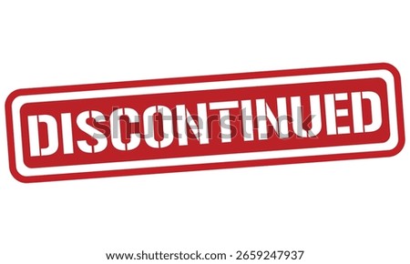 DISCONTINUED red stamp text vector, rubber stamp