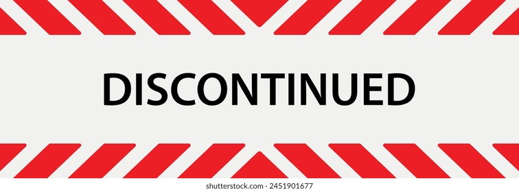 discontinued sign on white background