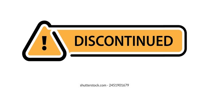 discontinued sign on white background