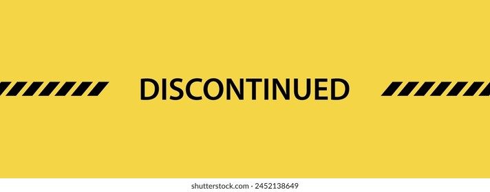 discontinued sign on white background