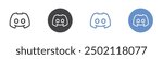 Discord icon linear graphics set vector in black