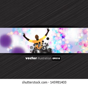 Discoteque music background. Vector