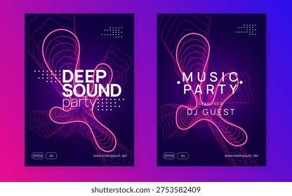 Discotheque Background. Psychedelic Disco Illustration. Edm Magazine. Blue Party Poster. Techno Trance Graphic. Pink Music Banner. Concert Cover. Green Discotheque Background