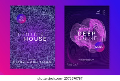 Discotheque Background. Soundwave Radio Invitation. Green Night Club Set. Dance Design. Blue Dj Poster. Techno Electro Template. Festival Invite. Pink Discotheque Background