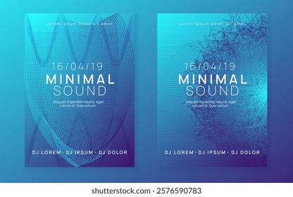 Discotheque Banner. Soundwave Radio Illustration. Trance Cover. Night Club Concert Template. Violet Dance Flyer. Pink Fest Design. Music Set. Green Discotheque Banner