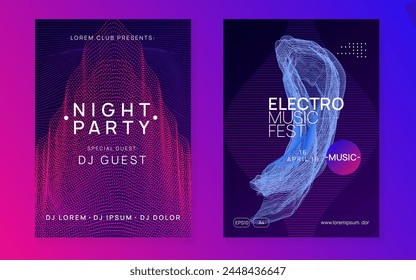 Anuncio Discoteca. Vector Trance. Invitación de radio Electrónica. Volante Blue Sound. Danza Electro Gráfica. Fondo De Música Violeta. Conjunto Edm. Anuncio de Discoteca Rosa