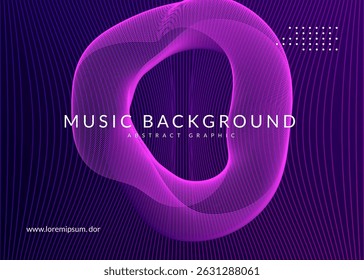 Banner Discoteca. Evento Violet Fest. Modelo Techno Trance. Cartaz da festa. Capa do concerto. Ilustração da rádio Soundwave. Fundo de Música Verde. Banner Discoteca Azul