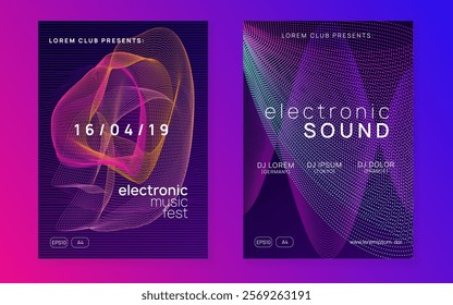 Discotheque Design. Edm Trance Graphic. Green Music Poster. Concert Invite. Violet Party Banner. Electronic Disco Illustration. Sound Event. Pink Discotheque Design