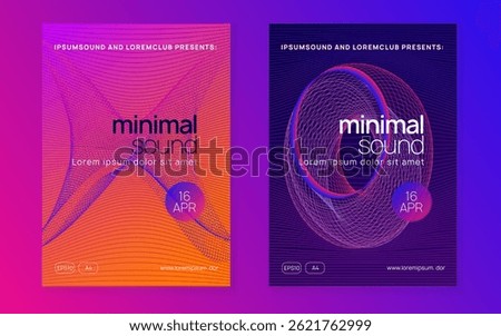 Discotheque Design. Music Electro Template. Pink Edm Poster. Soundwave Radio Invitation. Blue Dance Background. Night Club Magazine. Festival Invite. Violet Discotheque Design