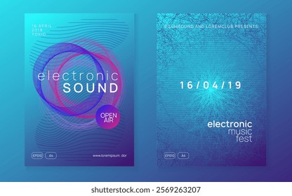 Discotheque Design. Nightclub Radio Invitation. Music Background. Party Trance Element. Pink Night Club Banner. Blue Edm Event. Concert Cover. Violet Discotheque Design