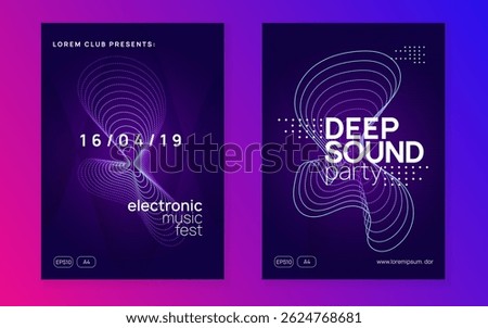 Discotheque Event. Techno Poster. Soundwave Beat Illustration. Dj Concert Template. Electro Invite. Pink Night Club Set. Violet Dance Background. Blue Discotheque Event