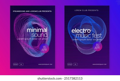 Flyer de la Discoteca. Cartel de Edm. Revista Fiesta Rosa. Invitación de Beat psicodélico. Plantilla Fest Trance. Anuncio Green Night Club. Electro Invite. Flyer de la Discoteca Azul