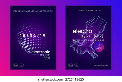 Flyer de la Discoteca. Ilustración de disco Electrónica. Diseño musical. Póster del Festival Violeta. Portada de concierto. Gráfico del Festival de Fiestas. Fondo De Dj Rosa. Flyer de la Discoteca Azul