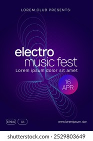 Discotheque Flyer. Green Edm Poster. Music Event. Blue Dance Background. Electronic Radio Illustration. Fest Concert Graphic. Trance Vector. Pink Discotheque Flyer