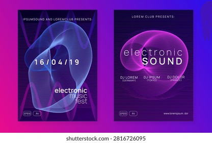 Discotheque Flyer. Trance Cover. Dj Set. Violet Night Club Event. Pink Music Magazine. Nightclub Radio Invitation. Fest Concert Graphic. Green Discotheque Flyer