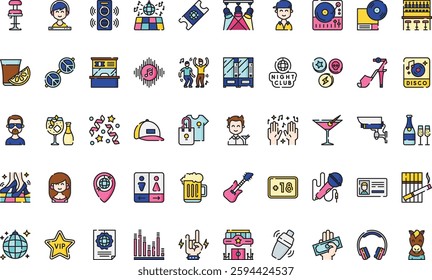 Discotheque icons High-Quality Vector Icons Collection with Editable Stroke. Ideal for Professional and Creative Projects.