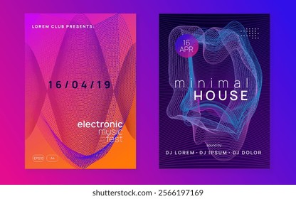 Discotheque Magazine. Blue Dance Flyer. Pink Dj Banner. Fest Trance Template. Sound Design. Concert Cover. Nightclub Beat Invitation. Green Discotheque Magazine