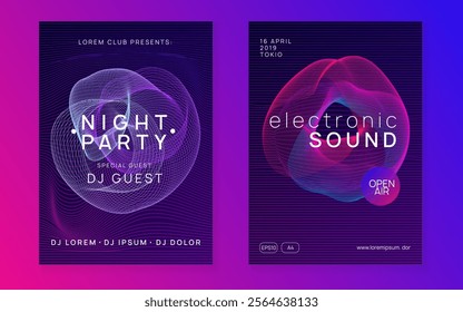 Discotheque Magazine. Electronic Beat Illustration. Trance Invite. Pink Night Club Set. Sound Event. Fest Electro Graphic. Green Dance Poster. Blue Discotheque Magazine