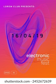 Discotheque Magazine. Festival Vector. Green Techno Flyer. Electronic Radio Invitation. Blue Music Set. Dj Event. Night Club Concert Element. Violet Discotheque Magazine