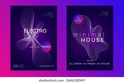 Discotheque Poster. Party Banner. Nightclub Audio Illustration. Green Music Background. Violet Fest Magazine. Concert Cover. Night Club Festival Template. Pink Discotheque Poster