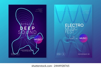 Discotheque Poster. Techno Festival Element. Nightclub Audio Invitation. Pink Dance Background. Night Club Flyer. Concert Cover. Blue Party Banner. Violet Discotheque Poster