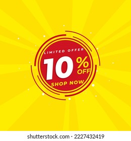 discount up to 10% off special offer template vector illustration