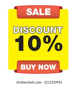 Descuento del 10% con el logotipo de fondo amarillo