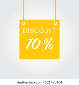 Discount 10% on board hanging yellow
