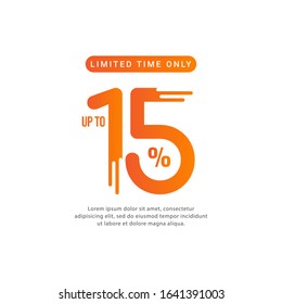 Discount up to 15% Limited Time Only Vector Template Design Illustration