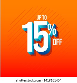 Discount Up To 15% Off Label Vector Template Design Illustration