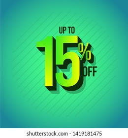 Discount Up to 15% off Label Vector Template Design Illustration