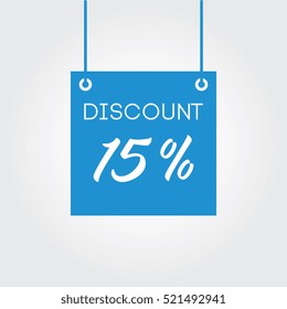 Discount 15% on board hanging blue