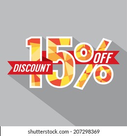 Discount 15 Percent Off Vector Illustration