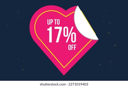 Descuento hasta 17% de descuento . Símbolo de oferta especial