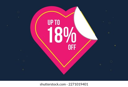 Descuento hasta 18% de descuento . Símbolo de oferta especial