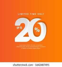 Discount up to 20% Limited Time Only Vector Template Design Illustration