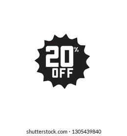 Discount 20% off Label Vector Template Design Illustration