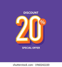 Discount up to 20% off Label Vector Template Design Illustration