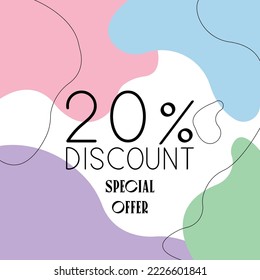 Discount up to 20% off Special Offer Vector Template Design Illustration